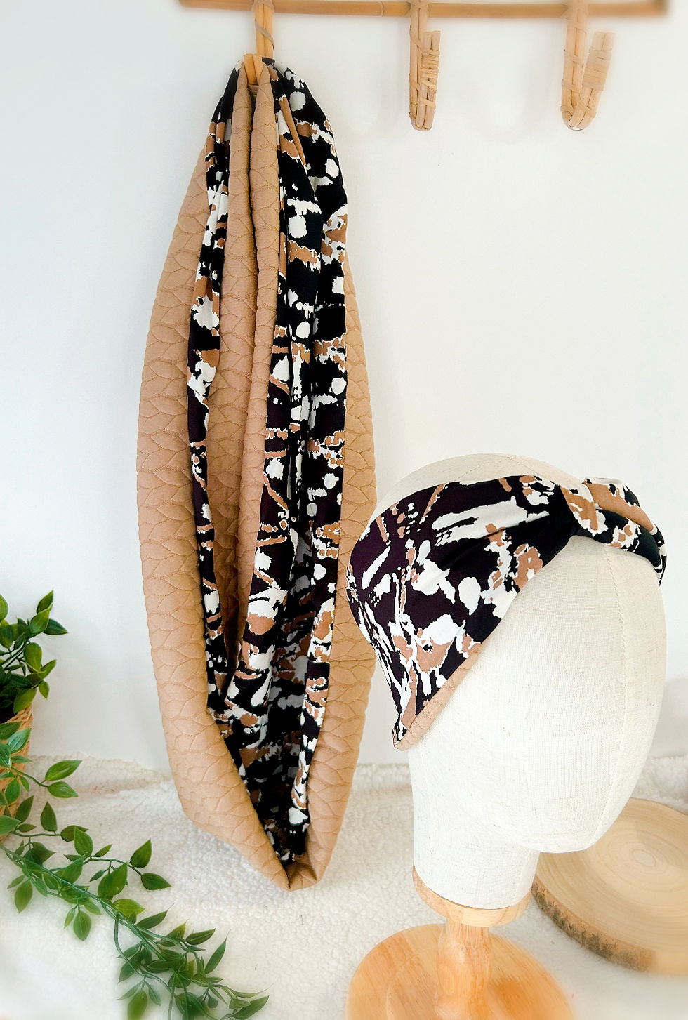 Miniature : Bandeau élastiqué Camel / Tacheté 