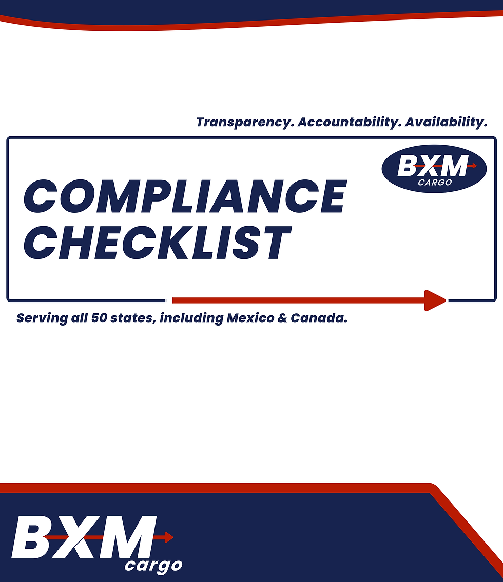 BXM Cargo Compliance Checklist