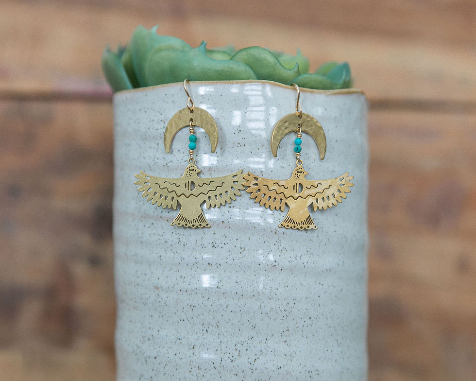 Thumbnail: Crescent Eagle Earrings