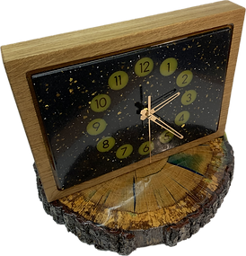 Oak and resin clock