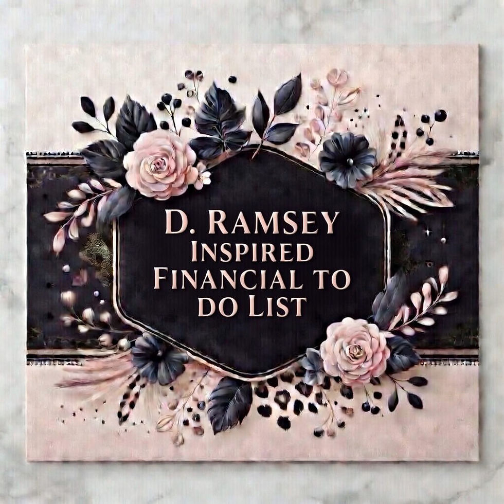 Dave Ramsey–Inspired Monthly Financial To‑Do List