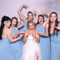 Mrs Peasey and her bridesmaids celebrating
