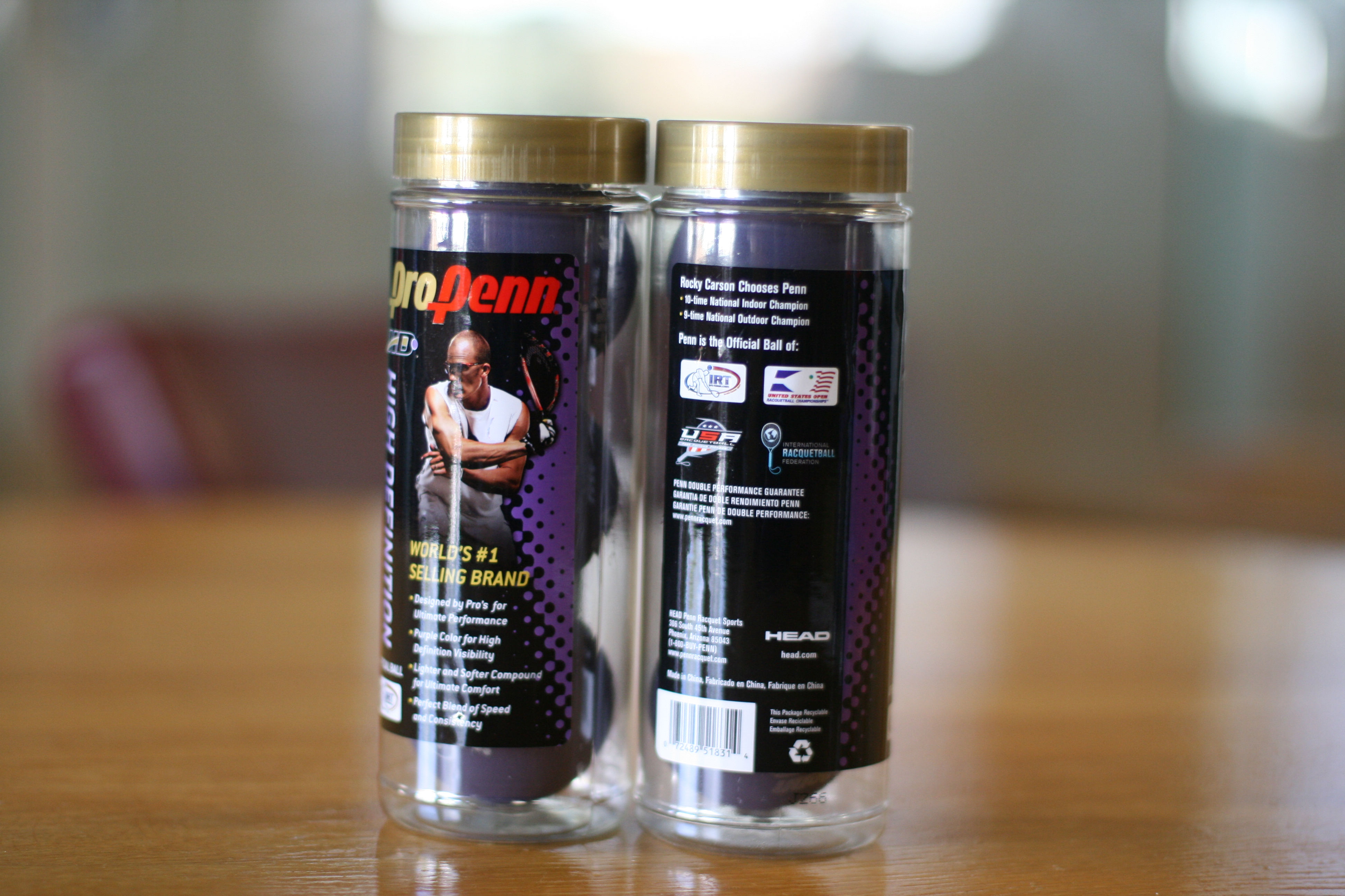 PROPENN Racquetball HD Purple, 2 SETS of Three, 6 Balls Total