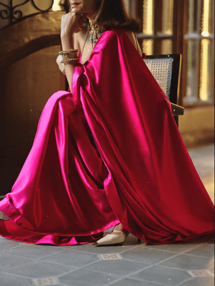 Pink Designer Silk saree for Sangeet