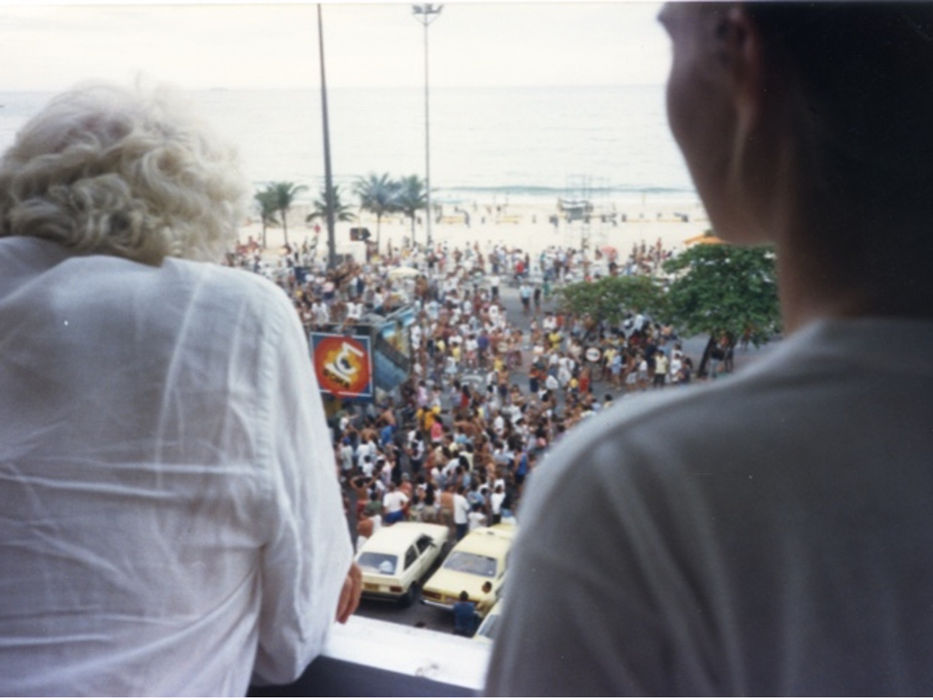 Roberto and I watching from my balcony