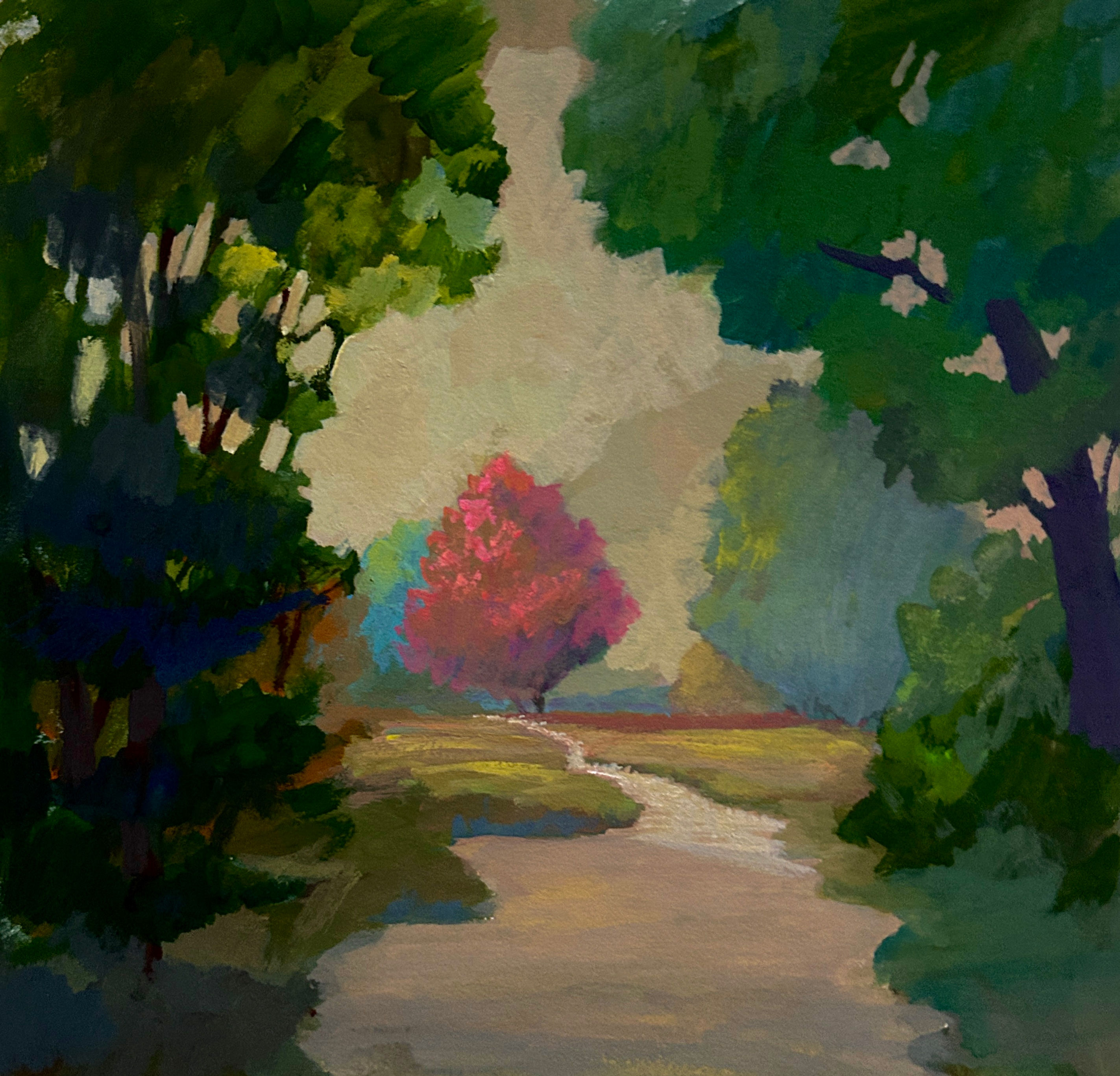 Down the path to the pink tree