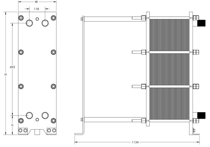 Detalhes Técnicos – Trocador de Calor a Placas Gaxetado gp10