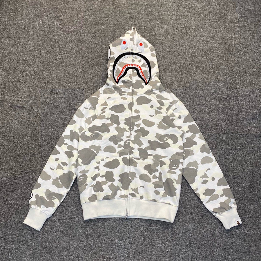 Bape White Camo Zip Up