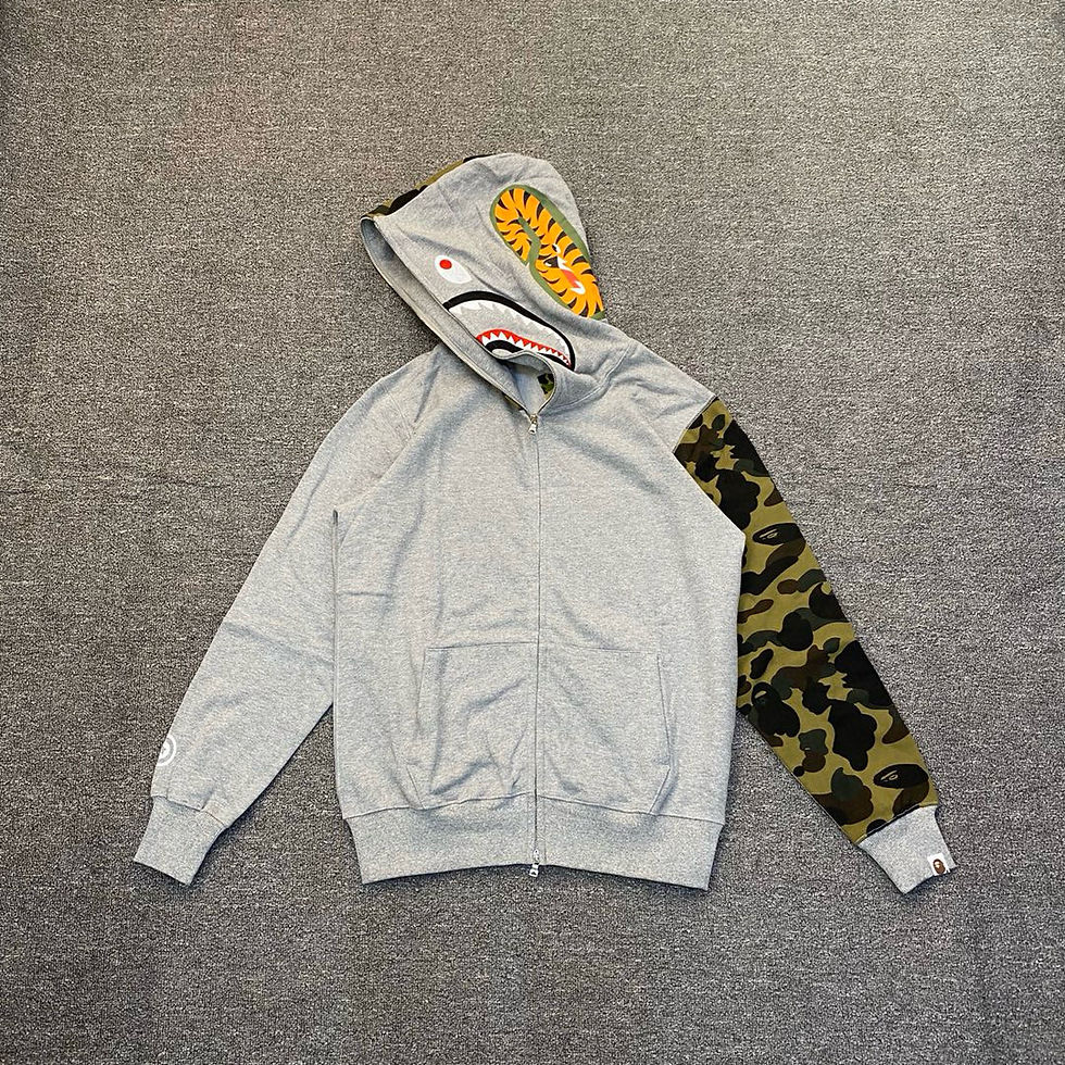 Thumbnail: Bape Grey With Camo Zip Up