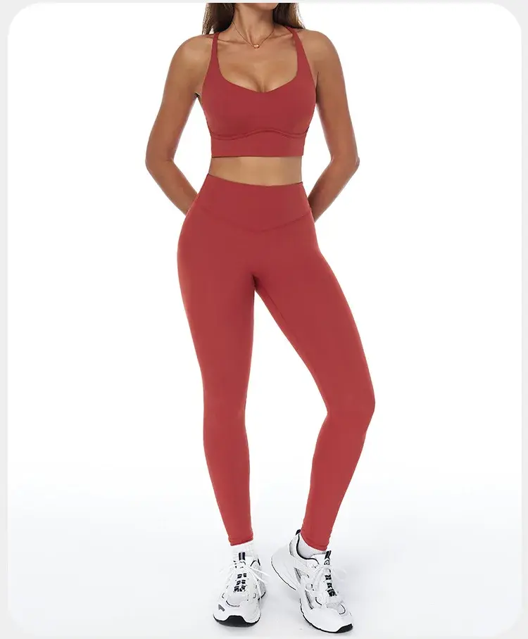 Thumbnail: Activewear Sports Gym Fitness  2 Piece Sports Bra Yoga Leggings Sets for Women