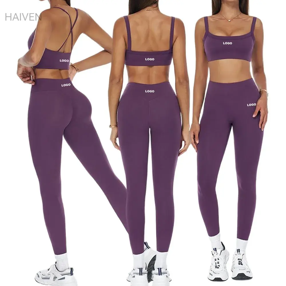 Activewear Sports Gym Fitness 2 Piece Sports Bra Yoga Leggings Sets for Women