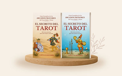 Libros El Secreto del Tarot de Carola Echeverría con las guías de Arcanos Mayores y Arcanos Menores del Tarot Rider–Waite.