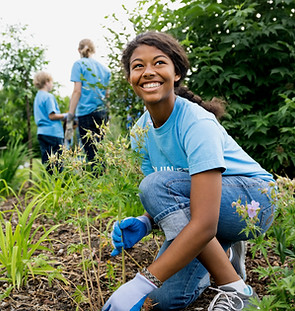 Children gardening