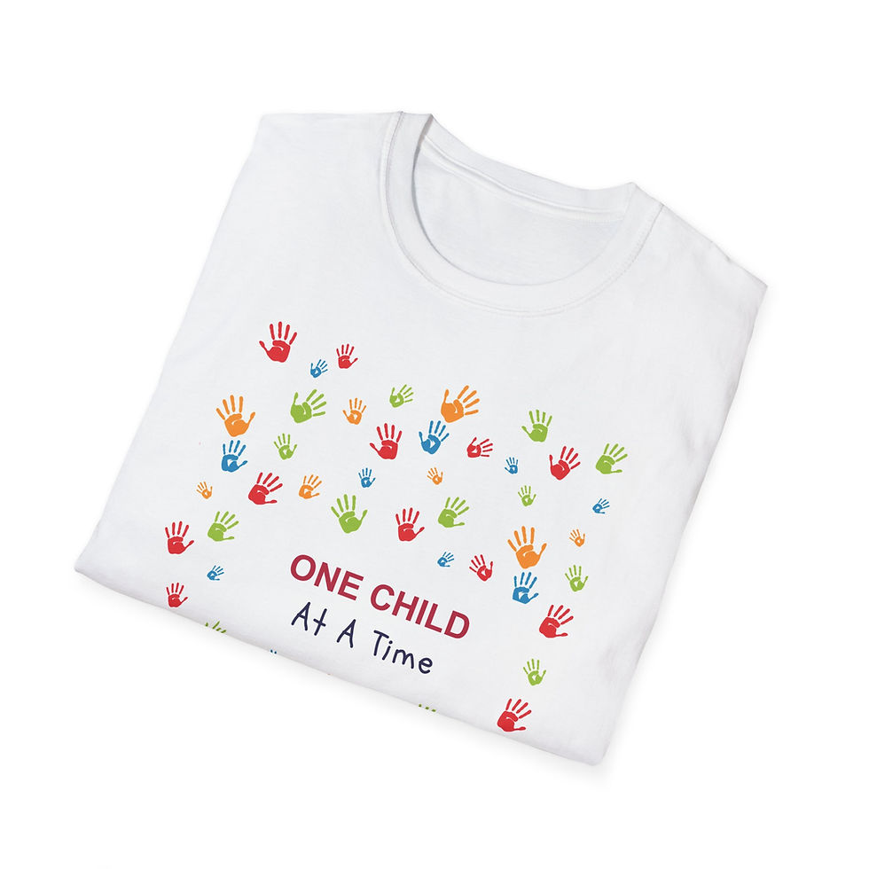 Thumbnail: Handprints "One Child At A Time" Unisex Softstyle T-Shirt