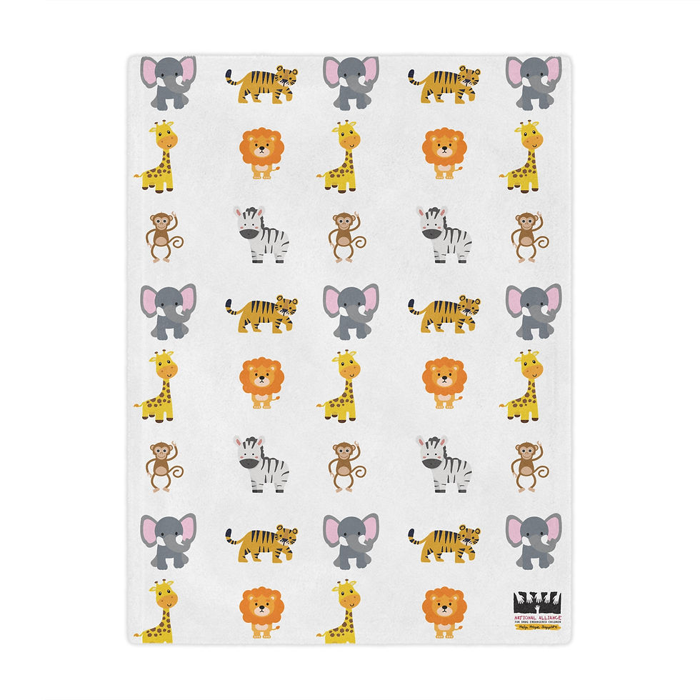 Thumbnail: NADEC Safari Animal Comfort Blanket - Cozy Soft Blanket for Babies and Kids