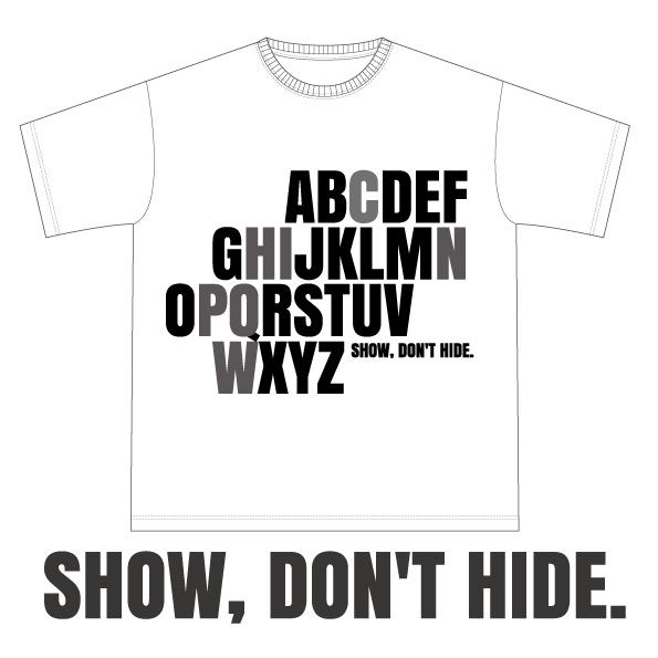 サムネイル： SHOW,DON'T HIDE. Big Silhouette T-shirt