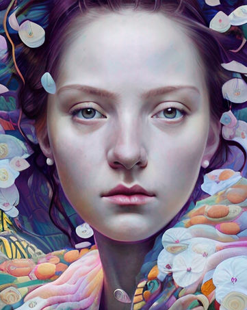 Romantic female portraits. Digital Art inspired by Flora_