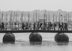 Walk on Triveni Sangam.Kumbh mela.2019