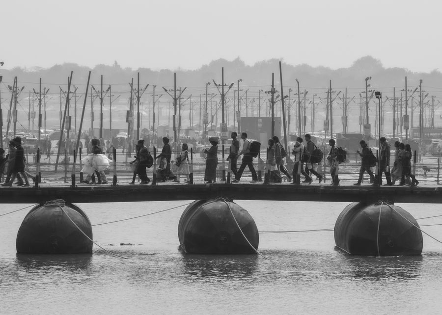 Triveni Sangam, Kumbh Mela, 2019, photograph by Anirudh Dhannayak