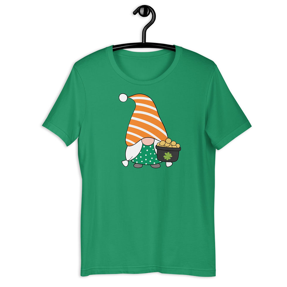 Thumbnail: St Patrick's Day Gnome with Pot-o-Gold Short-Sleeve T-Shirt