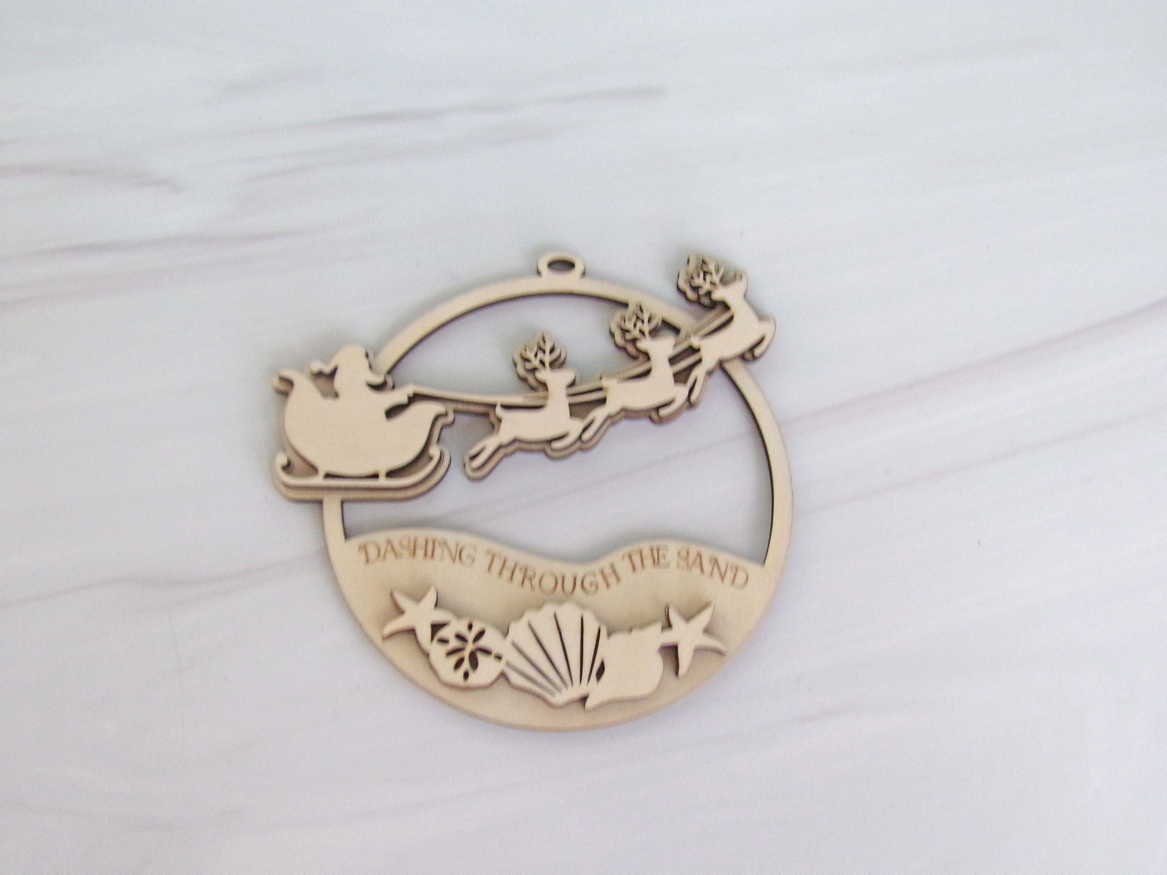 DIY 3D Santa Dashing through the Sand Ornament