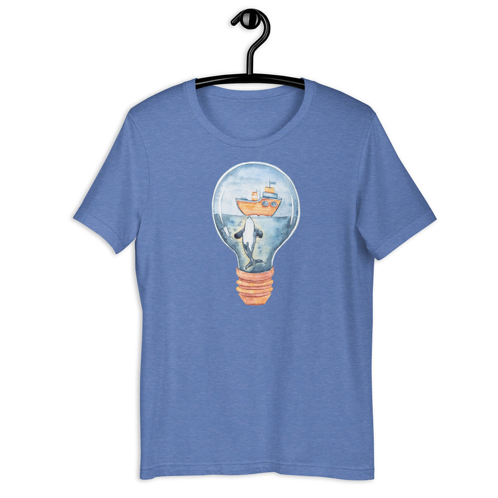 Thumbnail: Ocean Scene Inside a Lightbulb Short-Sleeve Unisex T-Shirt