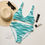 Thumbnail: Green Ribbon Waves Recycled High-Waisted Bikini
