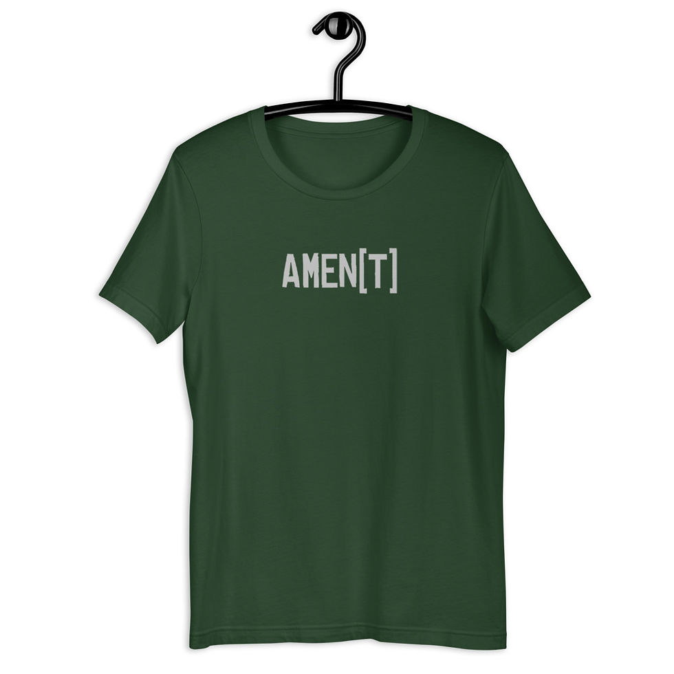 Thumbnail: AMEN[T] in Silver Lettering Short-Sleeve T-Shirt