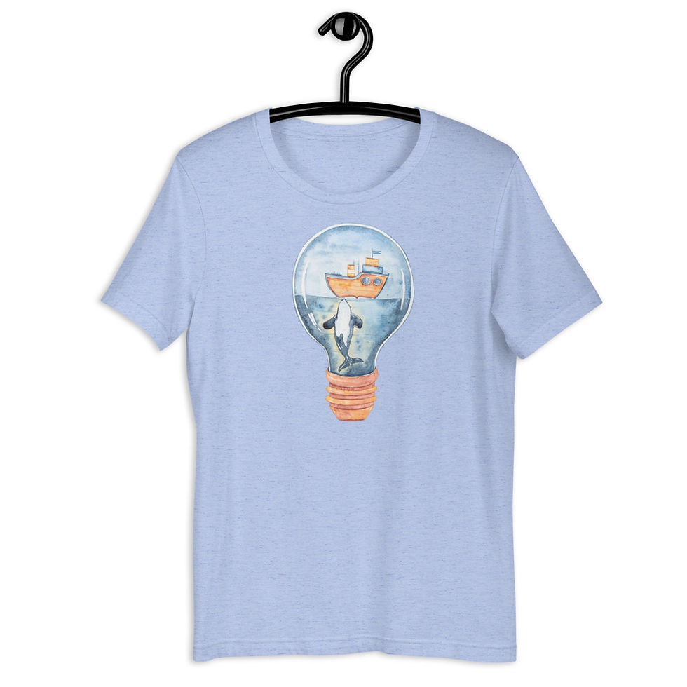 Thumbnail: Ocean Scene Inside a Lightbulb Short-Sleeve Unisex T-Shirt