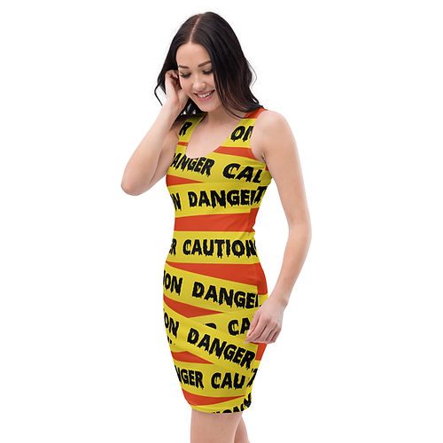 Danger Caution Tape Halloween Bodycon Tank Dress | pearlgirlstudio Danger Caution Tape Halloween Bodycon Tank Dress | pearlgirlstudio