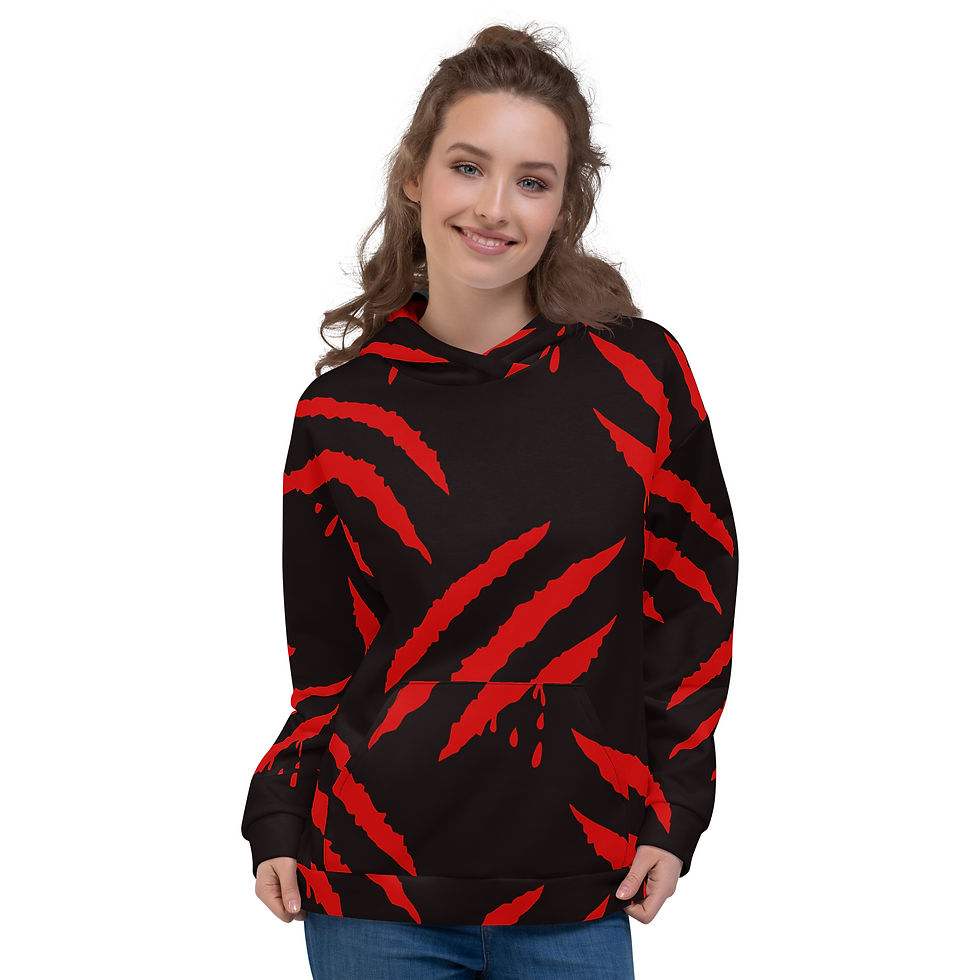 Thumbnail: Halloween Bloody Scratches Unisex Hoodie