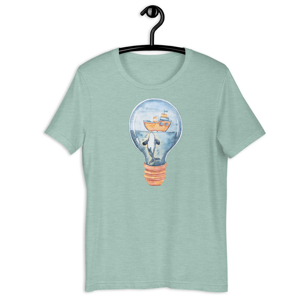 Thumbnail: Ocean Scene Inside a Lightbulb Short-Sleeve Unisex T-Shirt