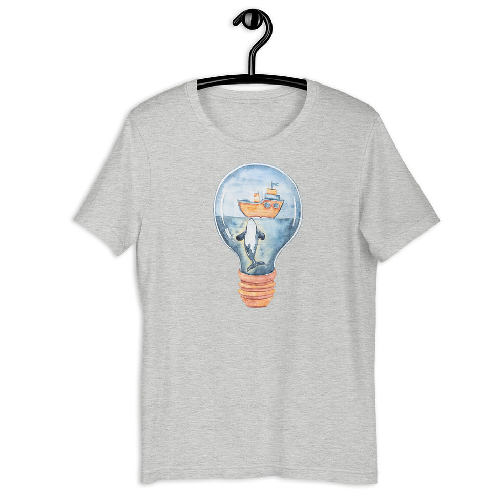 Thumbnail: Ocean Scene Inside a Lightbulb Short-Sleeve Unisex T-Shirt