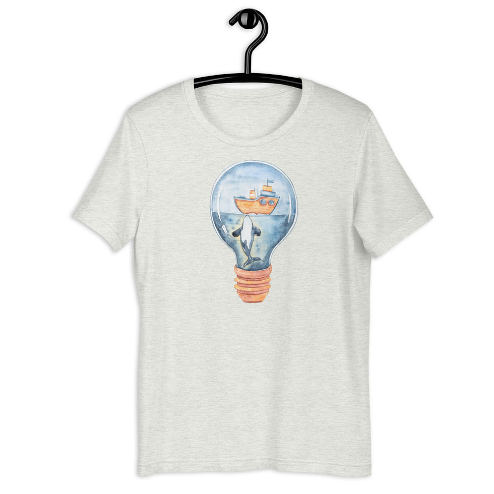 Thumbnail: Ocean Scene Inside a Lightbulb Short-Sleeve Unisex T-Shirt