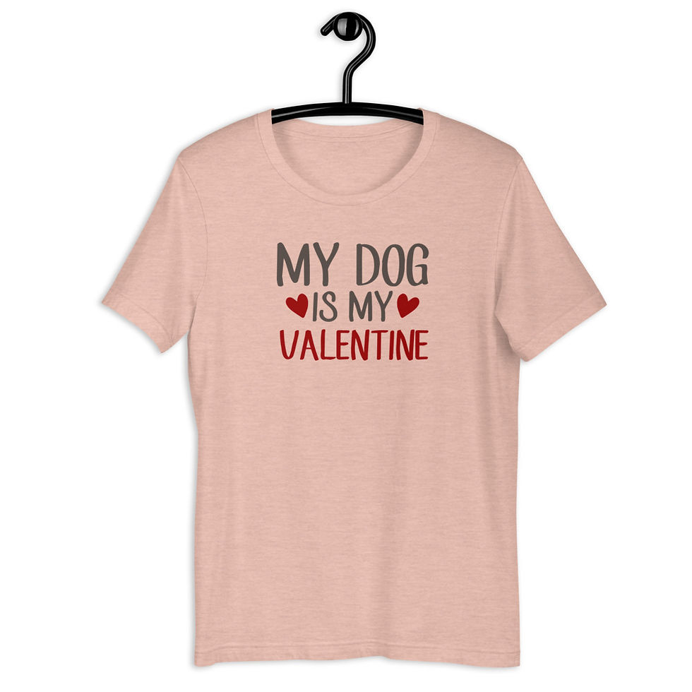 Thumbnail: My Dog is My Valentine Short-Sleeve Unisex T-Shirt