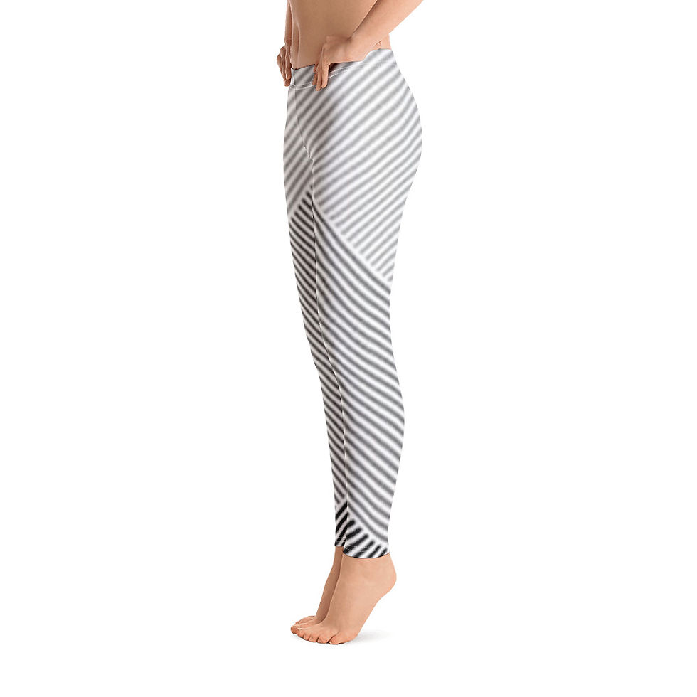 Thumbnail: Grey Stripe and Chevron Leggings