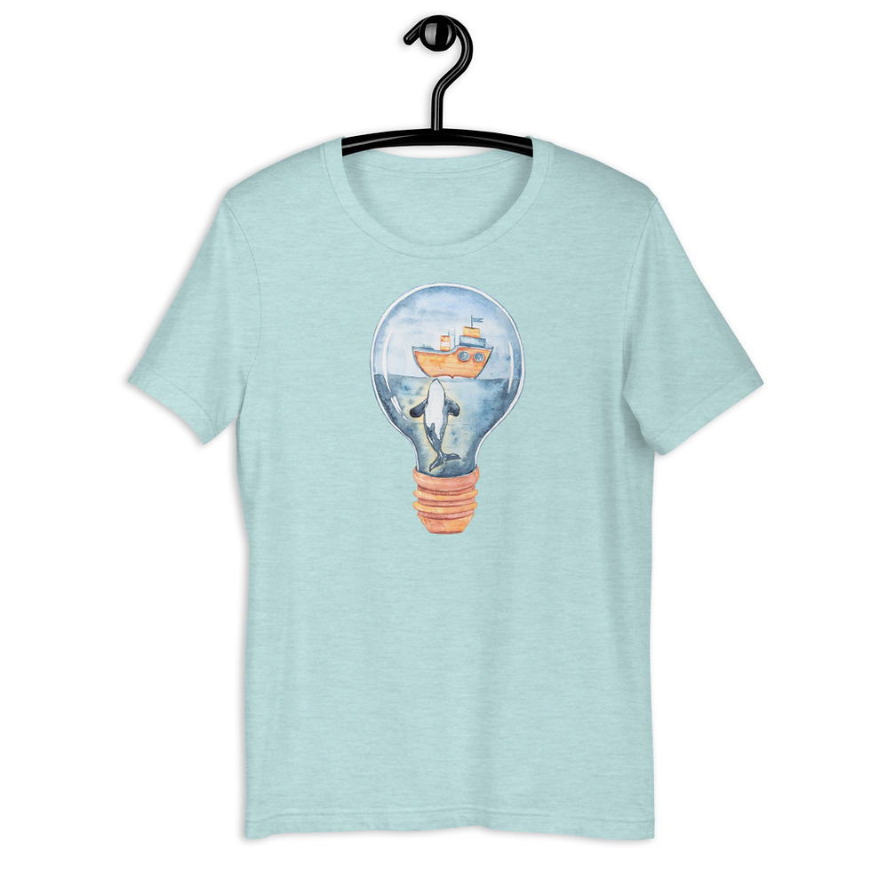 Thumbnail: Ocean Scene Inside a Lightbulb Short-Sleeve Unisex T-Shirt