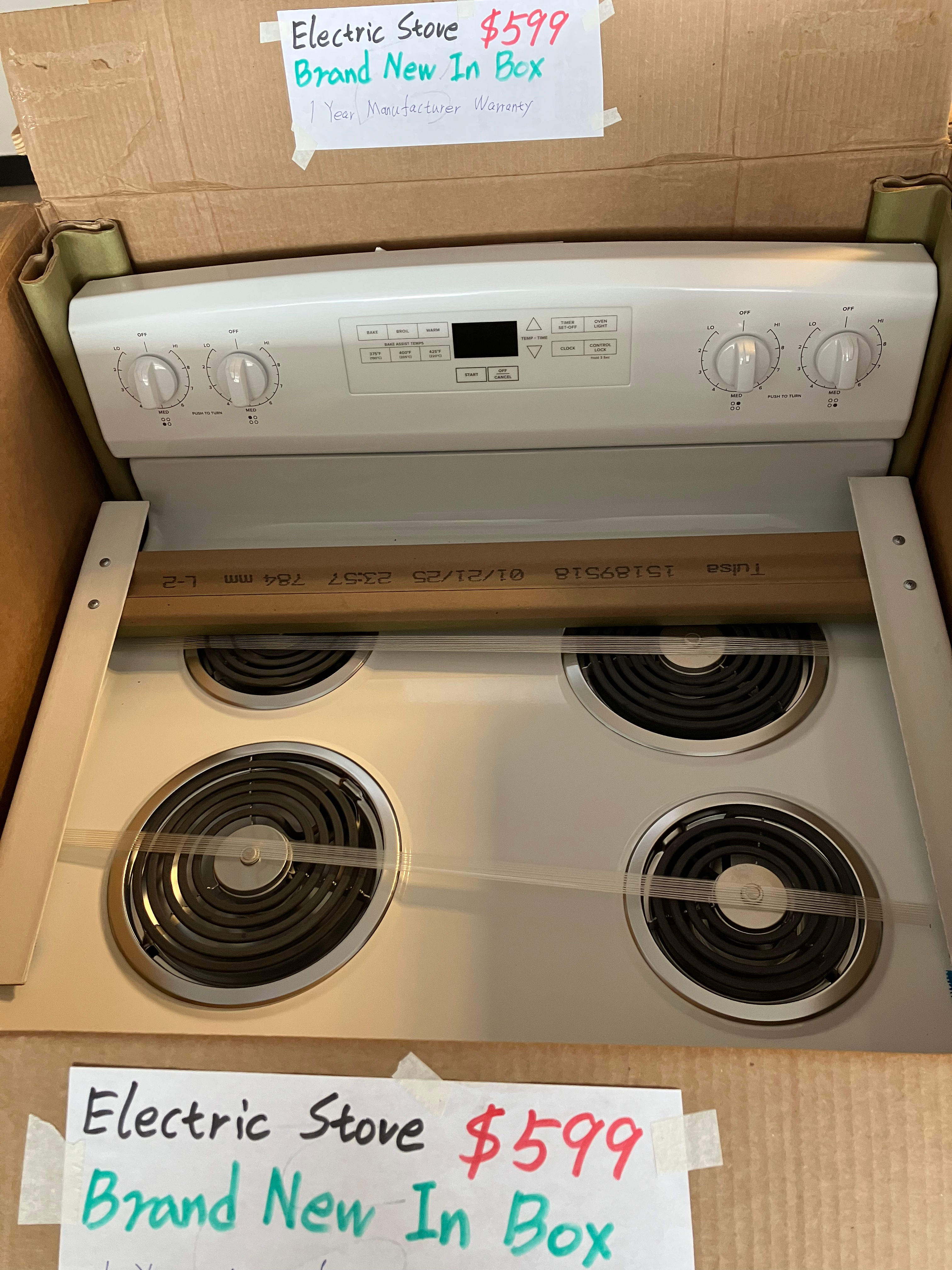 Brand New Electric Stove In Box