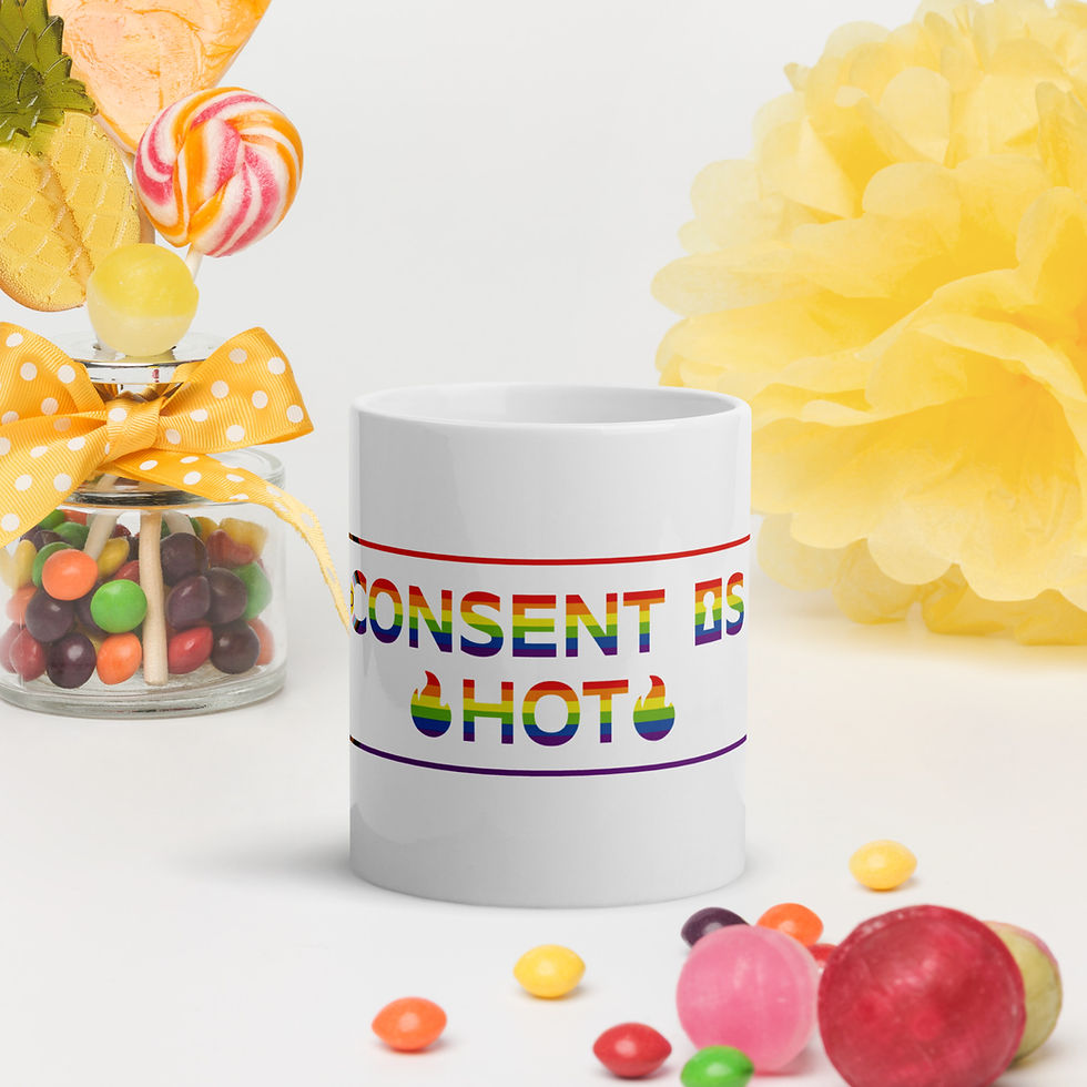 Thumbnail: TRIGGER White glossy mug ( Consent Pride)
