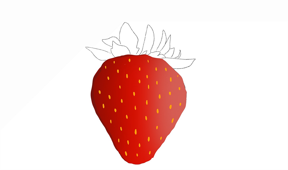Realistic Strawberry Drawing step 5