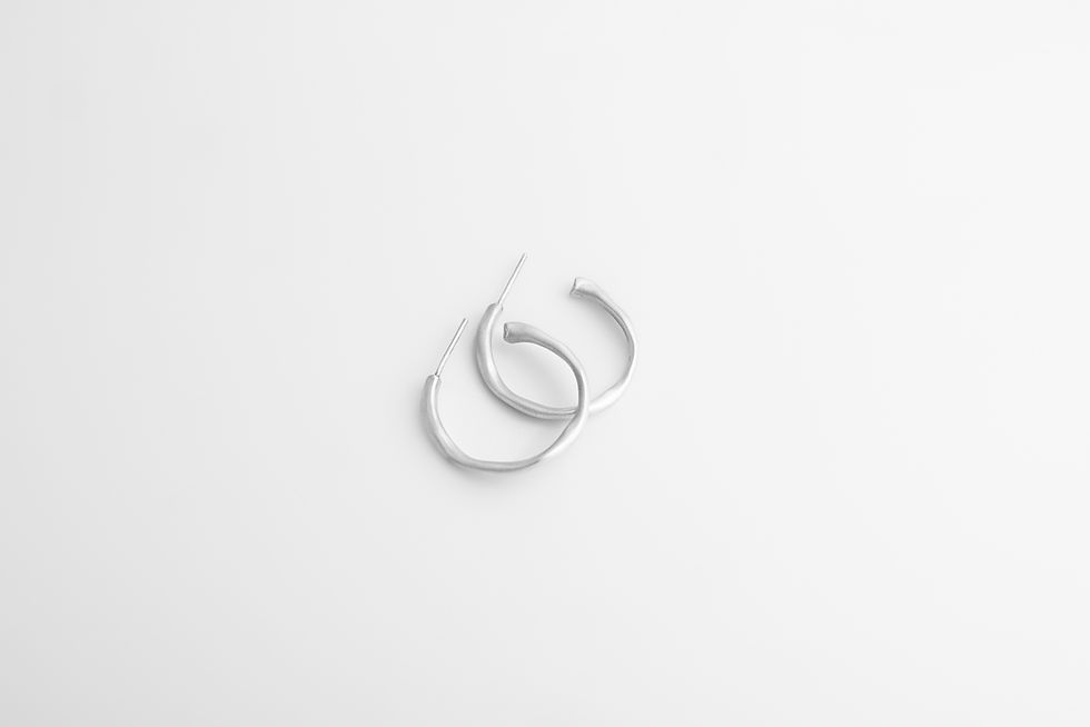 Thumbnail: Beeswax Hoops Silver M