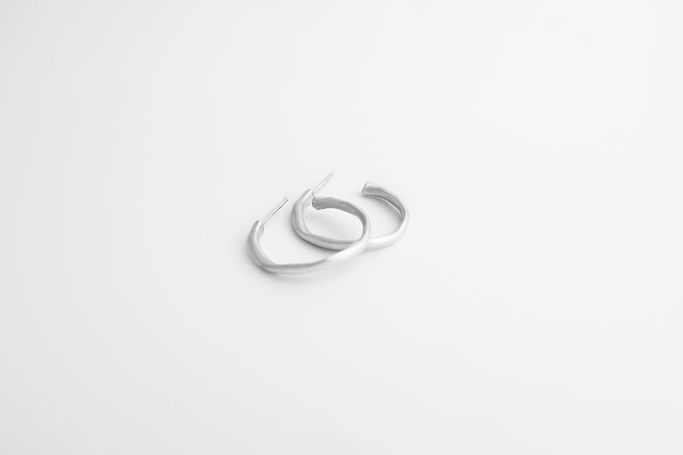 Thumbnail: Beeswax Hoops Silver M