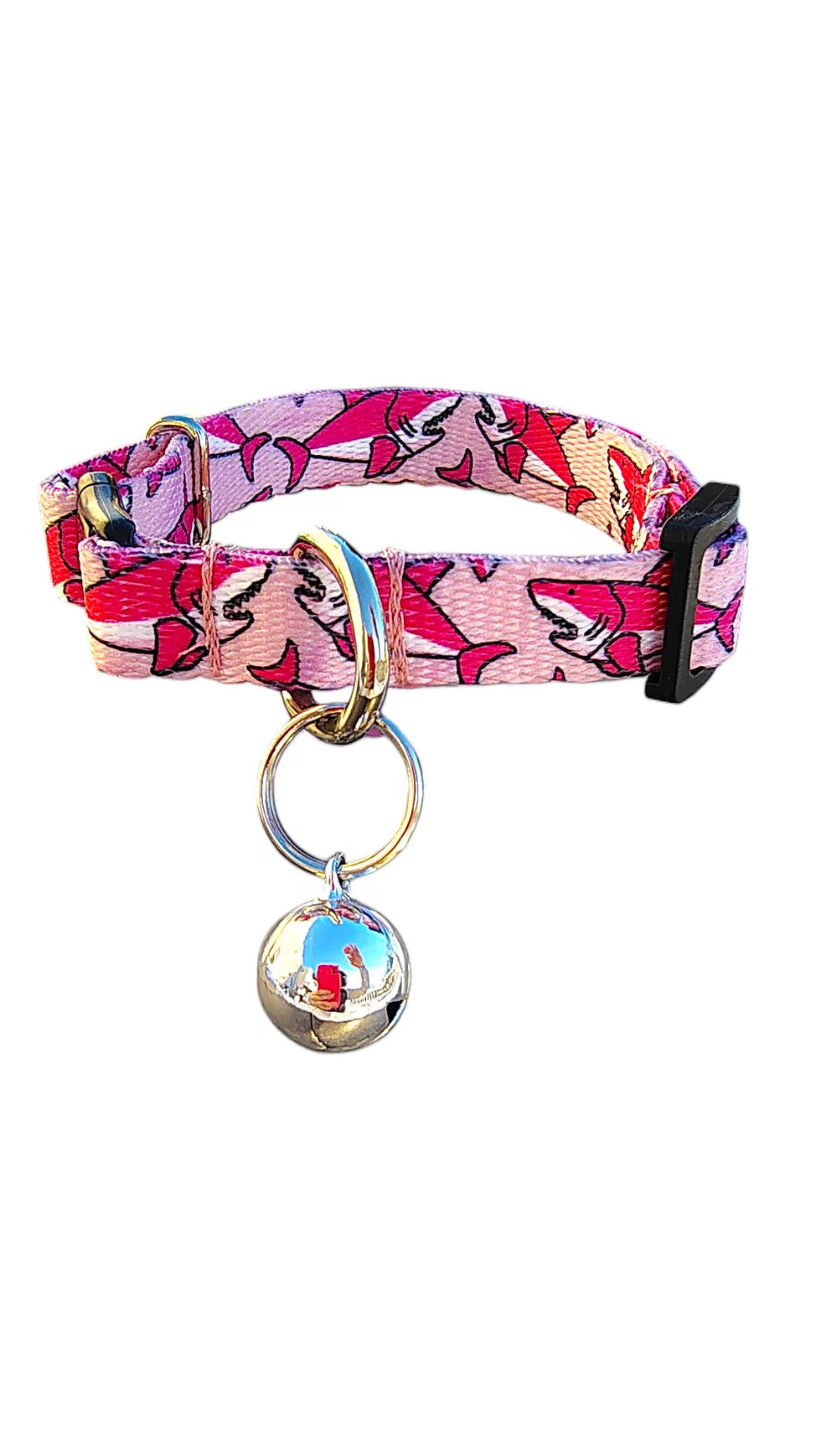 Pink Shark Breakaway Cat Collar