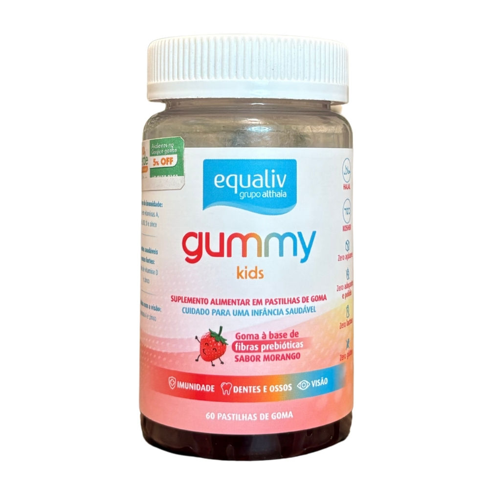 Gummy Kids Multivitamínico Morango 60 gomas - Equaliv