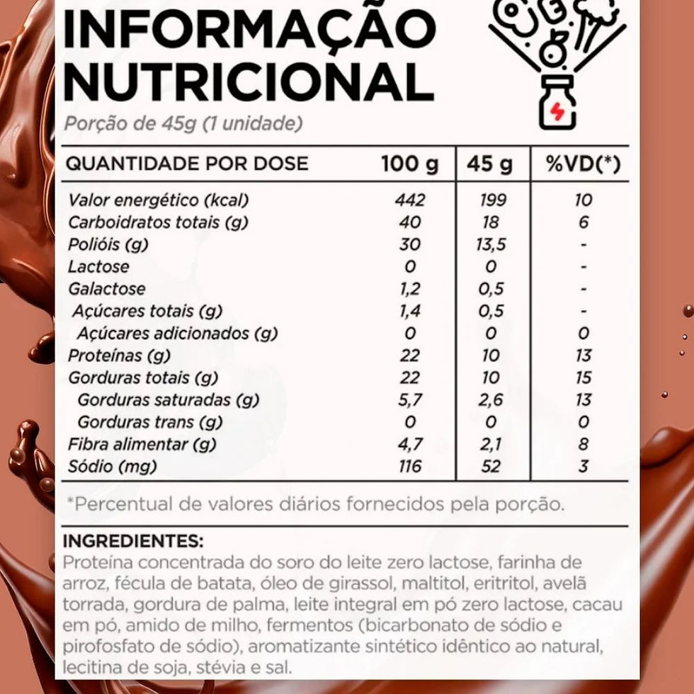 Miniatura: Protein  Chocolate com Avelã 45g - Topway