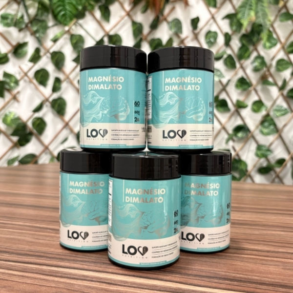 Miniatura: kit 5 un - Magnésio Dimalato 300 mg  60  caps - LOV NUTRITION
