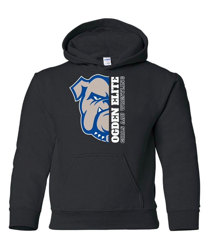 Youth Fleece Hooded Sweatshirt- Black