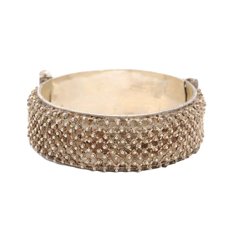 Antique Silver Filigree Cuff Bracelet