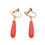 Thumbnail: 14 Karat Gold Red Coral Teardrop Earrings
