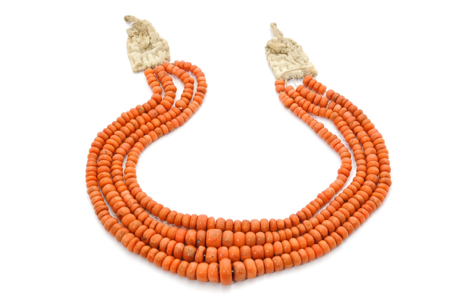 Multi-Strand Naturel Red Coral Beaded Necklace